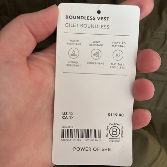 Athleta Boundless Vest NWT 3X or 2X green or black - Picture 6 of 6